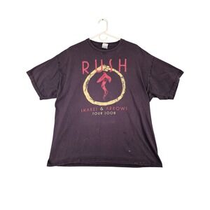 Rush Snakes & Arrows Tour 2008 Graphic T-Shirt Mens XL Faded Black Rock Band Tee